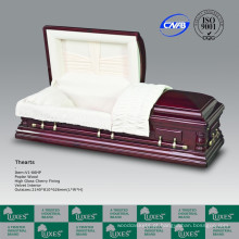 Estilo americano tamanho grande caixão de caixão de madeira sólida para a cremação de Funeral